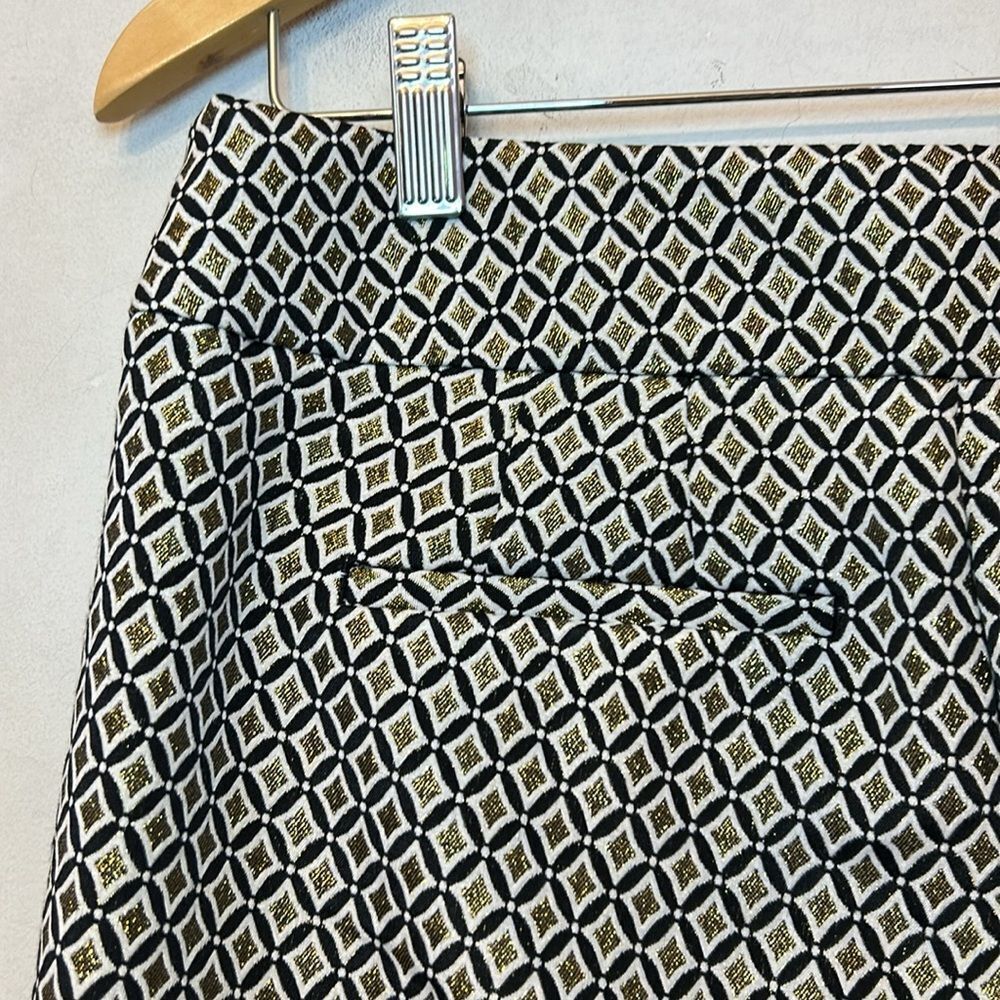 Talbots Geometric Patterned Gold Black Ankle Pant… - image 6